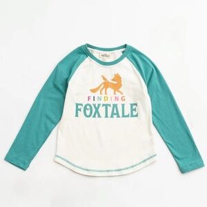 Kids Raglan Shirt - Teal and White